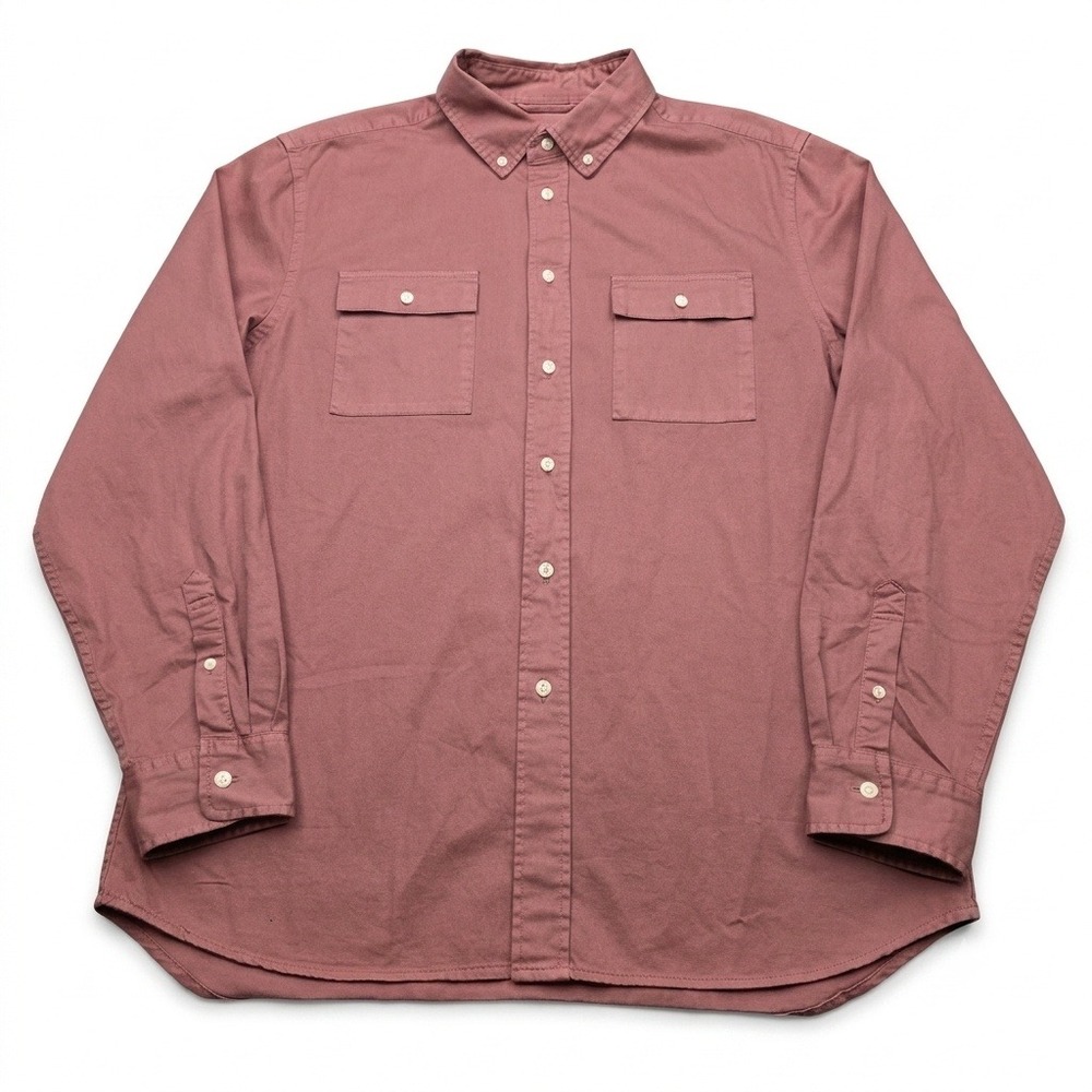 Saturdays New York City Shirt Mens Large Pink L/S Button Down 100% Cotton Pocket